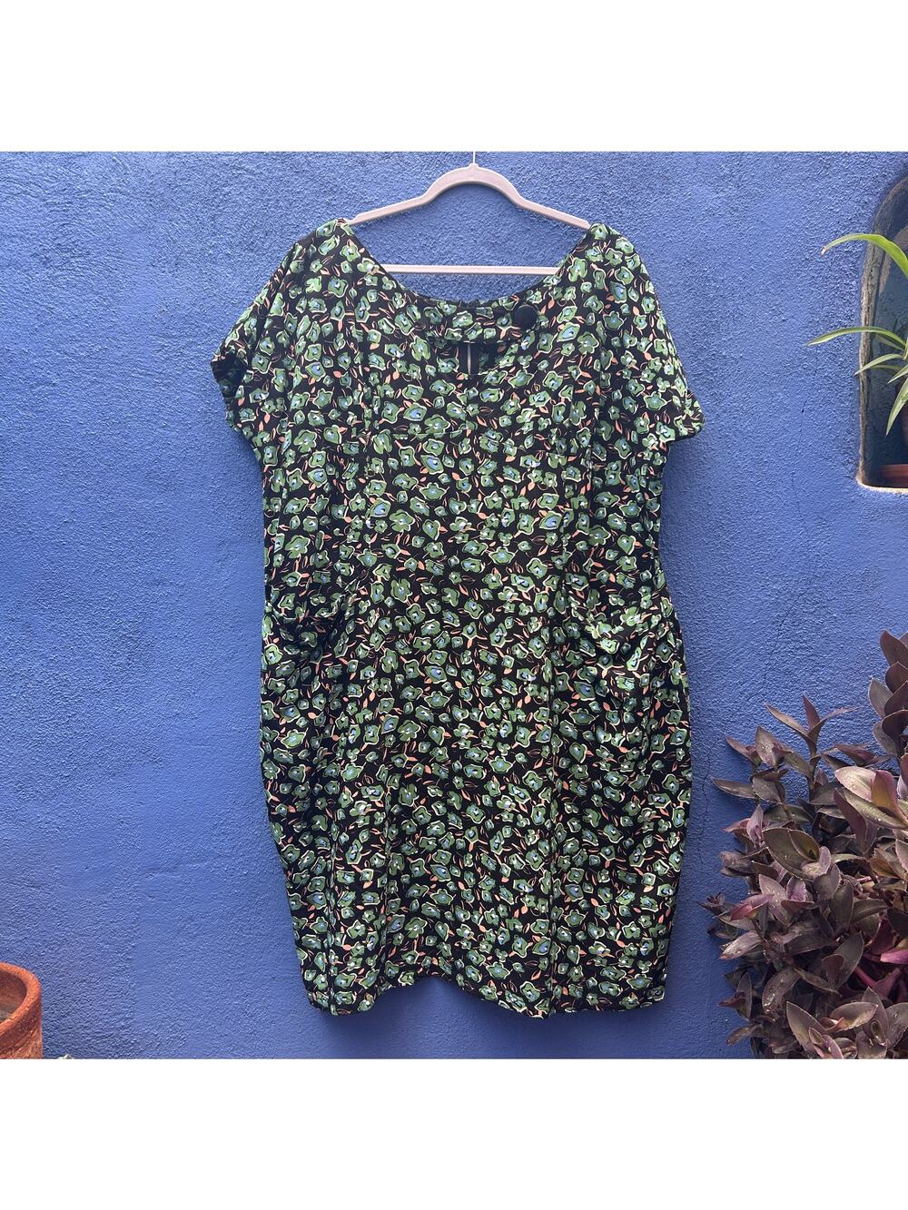 tatyana abstract floral print linen blend dress